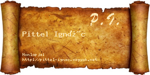 Pittel Ignác névjegykártya