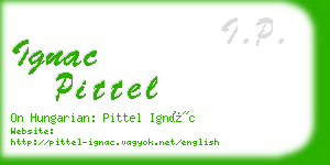 ignac pittel business card